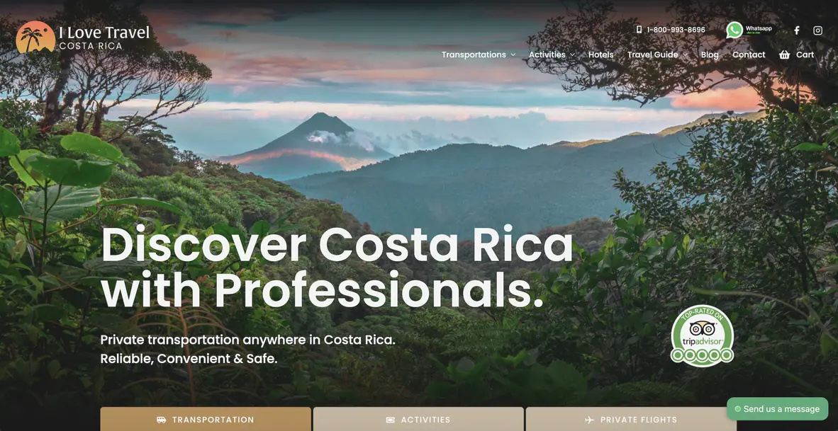 ILT Costa Rica travel website