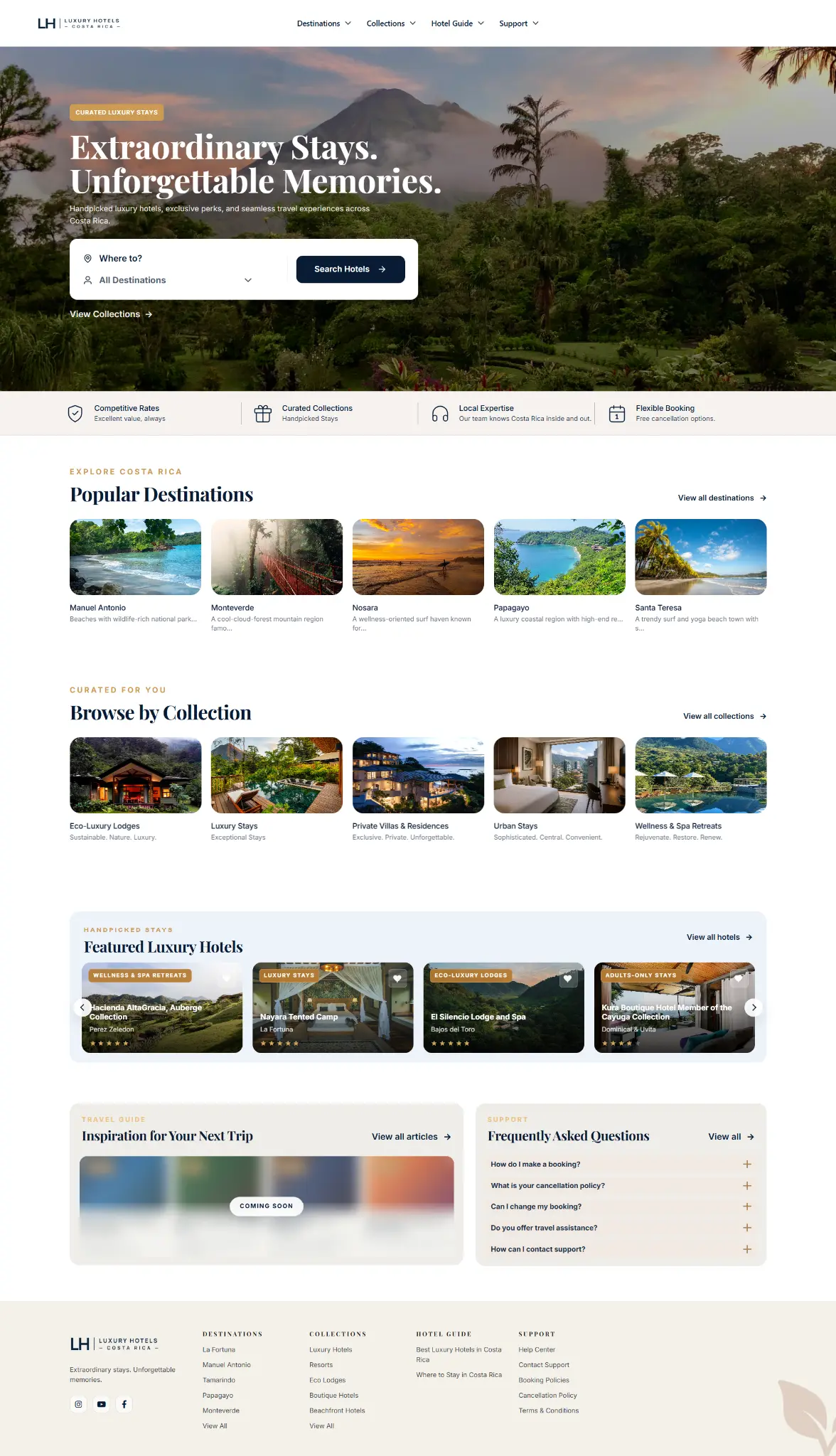 Luxury Hotels Costa Rica homepage