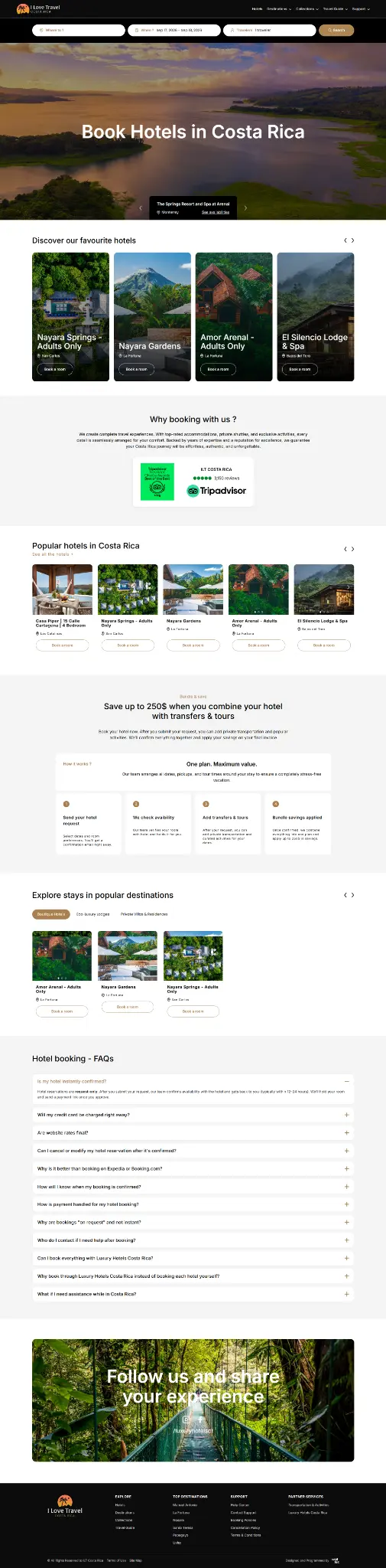 Luxury Hotels Costa Rica mobile website